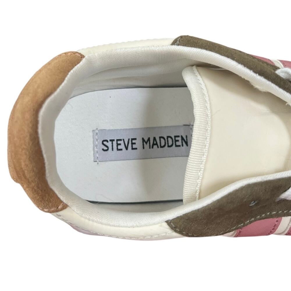 Steve Madden Escapade Sporty Sneaker Navy Pink Green Cream Women's 8.5 - Picture 6 of 9